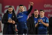 25 February 2022; Max Deegan of Leinster with his teammates after the United Rugby Championship match between Leinster and Emirates Lions at RDS Arena in Dublin. Photo by Matt Browne/Sportsfile