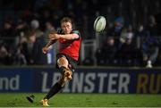 25 February 2022; Tiaan Swanepoel of Emirates Lions kicks a convertion during the United Rugby Championship match between Leinster and Emirates Lions at RDS Arena in Dublin. Photo by Matt Browne/Sportsfile