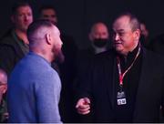 25 February 2022; Bellator CEO Scott Coker, right, with UFC fighter Conor McGregor at Bellator 275 at the 3Arena in Dublin. Photo by David Fitzgerald/Sportsfile