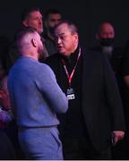 25 February 2022; Bellator CEO Scott Coker, right, with UFC fighter Conor McGregor at Bellator 275 at the 3Arena in Dublin. Photo by David Fitzgerald/Sportsfile