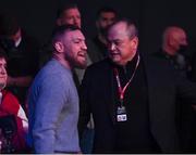 25 February 2022; Bellator CEO Scott Coker, right, with UFC fighter Conor McGregor at Bellator 275 at the 3Arena in Dublin. Photo by David Fitzgerald/Sportsfile