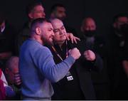 25 February 2022; Bellator CEO Scott Coker, right, with UFC fighter Conor McGregor at Bellator 275 at the 3Arena in Dublin. Photo by David Fitzgerald/Sportsfile