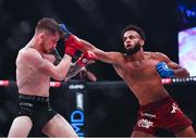 25 February 2022; Jornel Lugo, right, and Brian Moore during their bantamweight bout at Bellator 275 at the 3Arena in Dublin. Photo by David Fitzgerald/Sportsfile