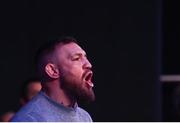 25 February 2022; UFC fighter Conor McGregor watches team mate Brian Moore at Bellator 275 at the 3Arena in Dublin. Photo by David Fitzgerald/Sportsfile