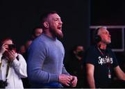 25 February 2022; UFC fighter Conor McGregor watches team mate Brian Moore at Bellator 275 at the 3Arena in Dublin. Photo by David Fitzgerald/Sportsfile