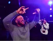 25 February 2022; Conor McGregor celebrates after Sinead Kavanagh defeated Leah McCourt in their women's featherweight bout at Bellator 275 at the 3Arena in Dublin. Photo by David Fitzgerald/Sportsfile