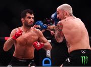 25 February 2022; Gegard Mousasi, left, in action against Austin Vanderford during their Middleweight world title bout at Bellator 275 at the 3Arena in Dublin. Photo by David Fitzgerald/Sportsfile