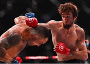 25 February 2022; Khasan Magomedsharipov, right, in action against Jose Sanchez during their featherweight bout at Bellator 275 at the 3Arena in Dublin. Photo by David Fitzgerald/Sportsfile