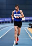 26 February 2022; Brendan Boyce of Finn Valley AC, Donegal, competing in the senior men's 5000m Walk during day one of the Irish Life Health National Senior Indoor Athletics Championships at the National Indoor Arena at the Sport Ireland Campus in Dublin. Photo by Sam Barnes/Sportsfile