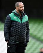 26 February 2022; Head coach Andy Farrell during the Ireland captain's run at Aviva Stadium in Dublin. Photo by Brendan Moran/Sportsfile