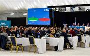 26 February 2022; The result of Motion 1, regarding new structures for the All-Ireland Senior Football Championship, is shown on a screen, during the GAA Congress at NUI Galway Connacht GAA Air Dome in Bekan, Mayo. Photo by Piaras Ó Mídheach/Sportsfile