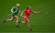 26 February 2022; Cliona Healy of Cork in action against Stephanie Woulfe of Limerick during the Littlewoods Ireland Camogie League Division 1 Round 2 match between Cork and Limerick at Páirc Ui Chaoimh in Cork. Photo by Eóin Noonan/Sportsfile