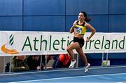 26 February 2022; Phil Healy of Bandon AC, Cork, competing in the senior women's 400m heats during day one of the Irish Life Health National Senior Indoor Athletics Championships at the National Indoor Arena at the Sport Ireland Campus in Dublin. Photo by Sam Barnes/Sportsfile