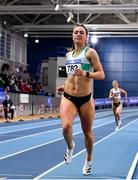 26 February 2022; Sophie Becker of Raheny Shamrock AC, Dublin, competing in the senior women's 400m during day one of the Irish Life Health National Senior Indoor Athletics Championships at the National Indoor Arena at the Sport Ireland Campus in Dublin. Photo by Sam Barnes/Sportsfile