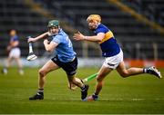 26 February 2022; Aidan Mellett of Dublin in action against Ronan Maher of Tipperary during the Allianz Hurling League Division 1 Group B match between Tipperary and Dublin at FBD Semple Stadium in Thurles, Tipperary. Photo by David Fitzgerald/Sportsfile