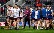 26 February 2022; Galway manager Padraic Joyce with his team before the Allianz Football League Division 2 match between Cork and Galway at Páirc Ui Chaoimh in Cork. Photo by Eóin Noonan/Sportsfile