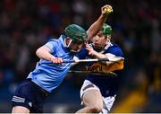 26 February 2022; Aidan Mellett of Dublin in action against Brian McGrath of Tipperary during the Allianz Hurling League Division 1 Group B match between Tipperary and Dublin at FBD Semple Stadium in Thurles, Tipperary. Photo by David Fitzgerald/Sportsfile