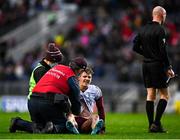 26 February 2022; Shane Walsh of Galway receives medical attention for an injury during the Allianz Football League Division 2 match between Cork and Galway at Páirc Ui Chaoimh in Cork. Photo by Eóin Noonan/Sportsfile