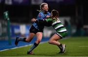 26 February 2022; Saskia Morrissey of Galwegians is tackled by Emily McKeown of Suttonians during the Energia Women's All-Ireland League Conference Final match between Suttonians and Galwegians at Energia Park in Dublin. Photo by Ben McShane/Sportsfile