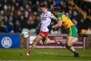 26 February 2022; Darragh Canavan of Tyrone in action against Ciaran Thompson of Donegal during the Allianz Football League Division 1 match between Donegal and Tyrone at MacCumhaill Park in Ballybofey, Donegal. Photo by Stephen McCarthy/Sportsfile