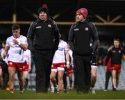 26 February 2022; Tyrone joint-managers Feargal Logan, left, and Brian Dooher after the Allianz Football League Division 1 match between Donegal and Tyrone at MacCumhaill Park in Ballybofey, Donegal. Photo by Stephen McCarthy/Sportsfile