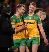 26 February 2022; Stephen McMenamin and Oisin Gallen, right, of Donegal after the Allianz Football League Division 1 match between Donegal and Tyrone at MacCumhaill Park in Ballybofey, Donegal. Photo by Stephen McCarthy/Sportsfile