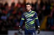 25 February 2022; Derry City goalkeeper Brian Maher during the SSE Airtricity League Premier Division match between Derry City and Shamrock Rovers at The Ryan McBride Brandywell Stadium in Derry. Photo by Stephen McCarthy/Sportsfile