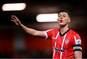 25 February 2022; Eoin Toal of Derry City during the SSE Airtricity League Premier Division match between Derry City and Shamrock Rovers at The Ryan McBride Brandywell Stadium in Derry. Photo by Stephen McCarthy/Sportsfile