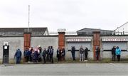 27 February 2022; Supporters queue outside the ground before the gates opened for the Allianz Football League Division 1 match between Kildare and Dublin at St Conleth's Park in Newbridge, Kildare. Photo by Piaras Ó Mídheach/Sportsfile