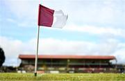 27 February 2022; A sideline flag is seen before the Lidl Ladies Football National League Division 1 match between Galway and Mayo at Tuam Stadium in Galway. Photo by Ben McShane/Sportsfile