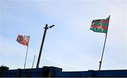 27 February 2022; The Mayo and Armagh flags before the Allianz Football League Division 1 match between Mayo and Armagh at Dr Hyde Park in Roscommon. Photo by Ramsey Cardy/Sportsfile
