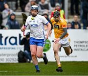 27 February 2022; Stephen Bennett of Waterford in action against David Kearney of Antrim during the Allianz Hurling League Division 1 Group B match between Antrim and Waterford at Corrigan Park in Belfast. Photo by Oliver McVeigh/Sportsfile