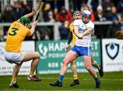 27 February 2022; Stephen Bennett of Waterford in action against Gerard Walsh of Antrim during the Allianz Hurling League Division 1 Group B match between Antrim and Waterford at Corrigan Park in Belfast. Photo by Oliver McVeigh/Sportsfile