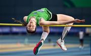 27 February 2022; Aoife O'Sullivan of Liscarroll AC, competing in the senior women's high jump during day two of the Irish Life Health National Senior Indoor Athletics Championships at the National Indoor Arena at the Sport Ireland Campus in Dublin. Photo by Sam Barnes/Sportsfile