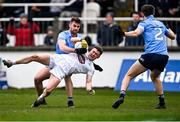 27 February 2022; Jimmy Hyland of Kildare is tackled by Seán McMahon of Dublin during the Allianz Football League Division 1 match between Kildare and Dublin at St Conleth's Park in Newbridge, Kildare. Photo by Piaras Ó Mídheach/Sportsfile