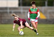 27 February 2022; Andrea Trill of Galway and Kathryn Sullivan of Mayo during the Lidl Ladies Football National League Division 1 match between Galway and Mayo at Tuam Stadium in Galway. Photo by Ben McShane/Sportsfile