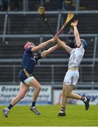 27 February 2022; Paudie Foley of Wexford in action against Conor Cooney of Galway during the Allianz Hurling League Division 1 Group A match between Galway and Wexford at Pearse Stadium in Galway. Photo by Diarmuid Greene/Sportsfile