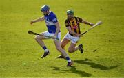 27 February 2022; Stephen Maher of Laois is tackled by Tommy Walsh of Kilkenny during the Allianz Hurling League Division 1 Group B match between Kilkenny and Laois at UPMC Nowlan Park in Kilkenny. Photo by Ray McManus/Sportsfile