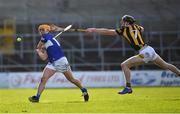 27 February 2022; Charles Dwyer of Laois is tackled by David Blanchfield of Kilkenny during the Allianz Hurling League Division 1 Group B match between Kilkenny and Laois at UPMC Nowlan Park in Kilkenny. Photo by Ray McManus/Sportsfile