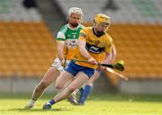 27 February 2022; Shane Meehan of Clare in action against Paddy Delaney of Offaly during the Allianz Hurling League Division 1 Group A match between Offaly and Clare at Bord na Mona O'Connor Park in Tullamore, Offaly. Photo by Michael P Ryan/Sportsfile