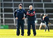 27 February 2022; Cork manager Kieran Kingston, right, with coach Diarmuid O'Sullivan before the Allianz Hurling League Division 1 Group A match between Limerick and Cork at TUS Gaelic Grounds in Limerick. Photo by Eóin Noonan/Sportsfile