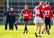 27 February 2022; Cork manager Kieran Kingston speaking to coach Diarmuid O'Sullivan before the Allianz Hurling League Division 1 Group A match between Limerick and Cork at TUS Gaelic Grounds in Limerick. Photo by Eóin Noonan/Sportsfile