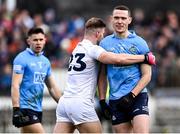 27 February 2022; Brian Fenton of Dublin with Kevin O'Callaghan of Kildare during the Allianz Football League Division 1 match between Kildare and Dublin at St Conleth's Park in Newbridge, Kildare. Photo by Piaras Ó Mídheach/Sportsfile