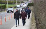 27 February 2022; Supporters arrive for the Allianz Football League Division 1 match between Monaghan and Kerry at Inniskeen Grattans GAA Club in Monaghan. Photo by Stephen McCarthy/Sportsfile