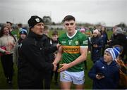 27 February 2022; Kerry manager Jack O'Connor and Seán O’Shea after the Allianz Football League Division 1 match between Monaghan and Kerry at Inniskeen Grattans GAA Club in Monaghan. Photo by Stephen McCarthy/Sportsfile