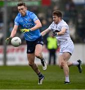 27 February 2022; Tom Lahiff of Dublin in action against Tony Archbold of Kildare during the Allianz Football League Division 1 match between Kildare and Dublin at St Conleth's Park in Newbridge, Kildare. Photo by Piaras Ó Mídheach/Sportsfile