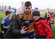 27 February 2022; Tony Kelly of Clare has his picture taken with supporters after the Allianz Hurling League Division 1 Group A match between Offaly and Clare at Bord na Mona O'Connor Park in Tullamore, Offaly. Photo by Michael P Ryan/Sportsfile
