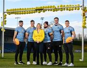 28 February 2022; Irish Cancer Society chief executive Averil Power and UCD and Ireland rugby players, from left, Hugo Keenan, Josh van der Flier, Andrew Porter, James Ryan and Garry Ringrose launch UCD Rugby's annual Daffodil Day collection, in aid of the Irish Cancer Society this Thursday March 3rd across the UCD Campus, as well as online. To date this annual event has raised €60,000 of vital funds for Cancer Research. The event is being run by the UCD BSc Sport & Exercise Management second year class who have assisted the Club in arranging this year’s fundraising initiatives. To donate to this year’s fundraising initiative please visit www.ucdrugby.com The Irish Cancer Society’s Daffodil Day takes place across Ireland on March 25. Photo by David Fitzgerald/Sportsfile