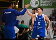 27 February 2022; Filippos Vasileios Tigkas of Cyprus celebrates after hitting three fee throws during the FIBA EuroBasket 2025 Pre-Qualifiers First Round Group A match between Ireland and Cyprus at the National Basketball Arena in Tallaght, Dublin. Photo by Brendan Moran/Sportsfile