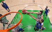 27 February 2022; Lorcan Murphy of Ireland and Nikos Stylianou of Cyprus contest possession during the FIBA EuroBasket 2025 Pre-Qualifiers First Round Group A match between Ireland and Cyprus at the National Basketball Arena in Tallaght, Dublin. Photo by Brendan Moran/Sportsfile